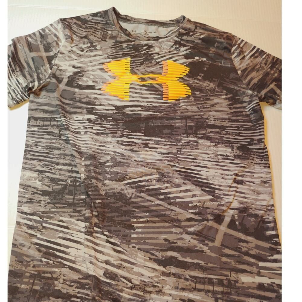 Under Armour HeatGear Boys Two-Tone Gray Sports Shirt - YXL